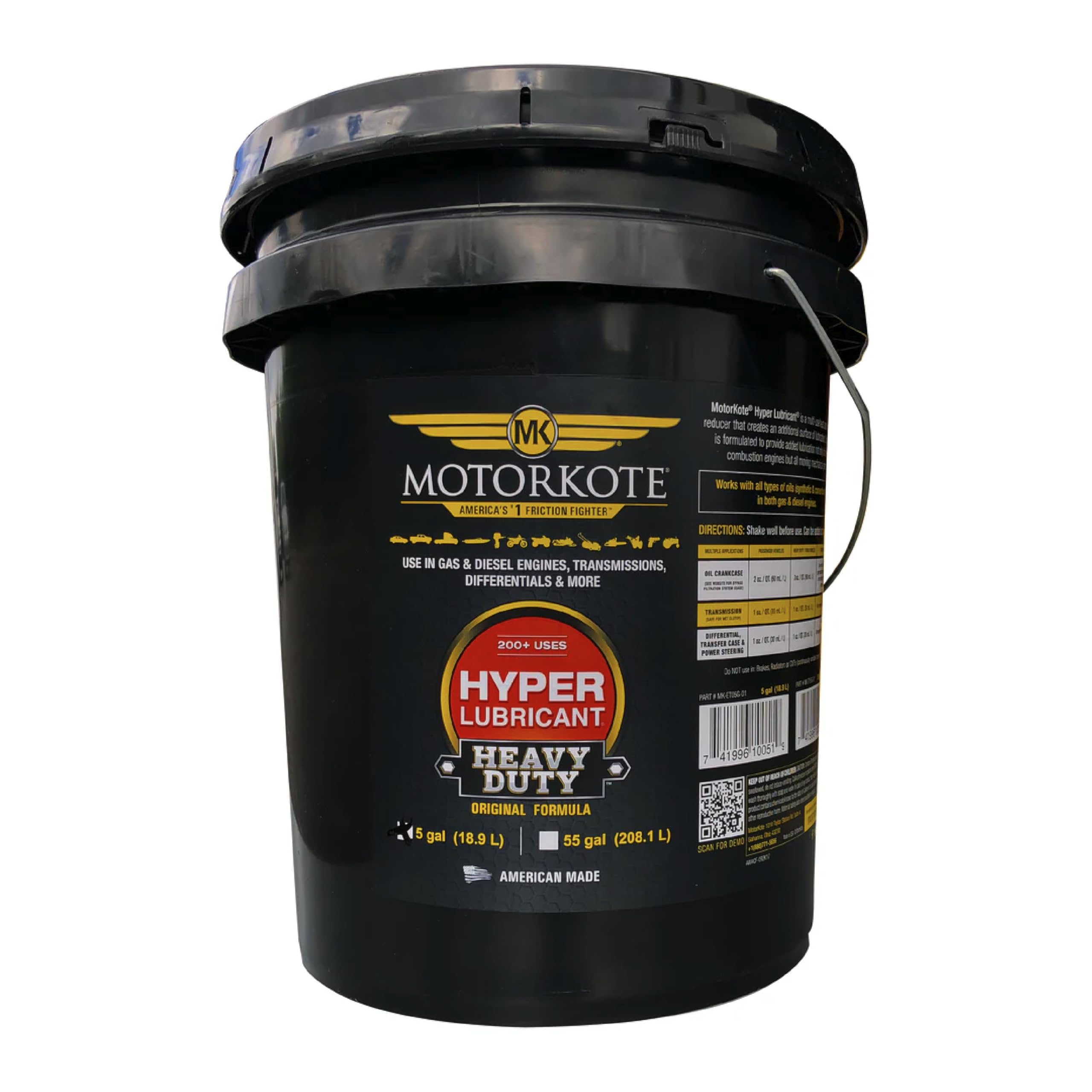 MotorKote MK-ET05G-01 Heavy Duty Hyper Lubricant, 5-Gallon, Single, Black Pail