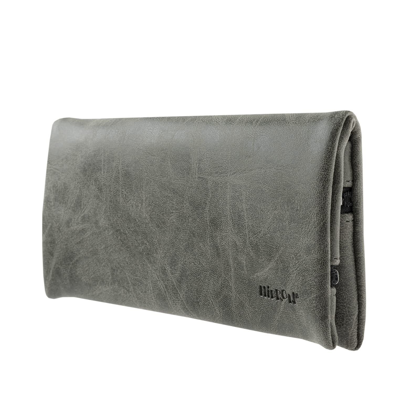 HIBRON Porta tabacco Borsello in vera pelle (58105 Grigio)