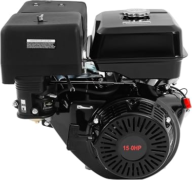 420CC 15HP Gasoline Engine, 4 Stroke Gas Engine with 3600 RPM, Horizontal Shaft Gasoline Motor Engine, Pull Start Go Kart Engine, for Go-Karts, Mini Bikes, Pumps, Generators Black