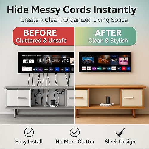 Miniatura 2 de Kit de organización de cables en la pared, ocultación de cables para pared, oculta cables de TV al montar un televisor, incluye gestión de cables de