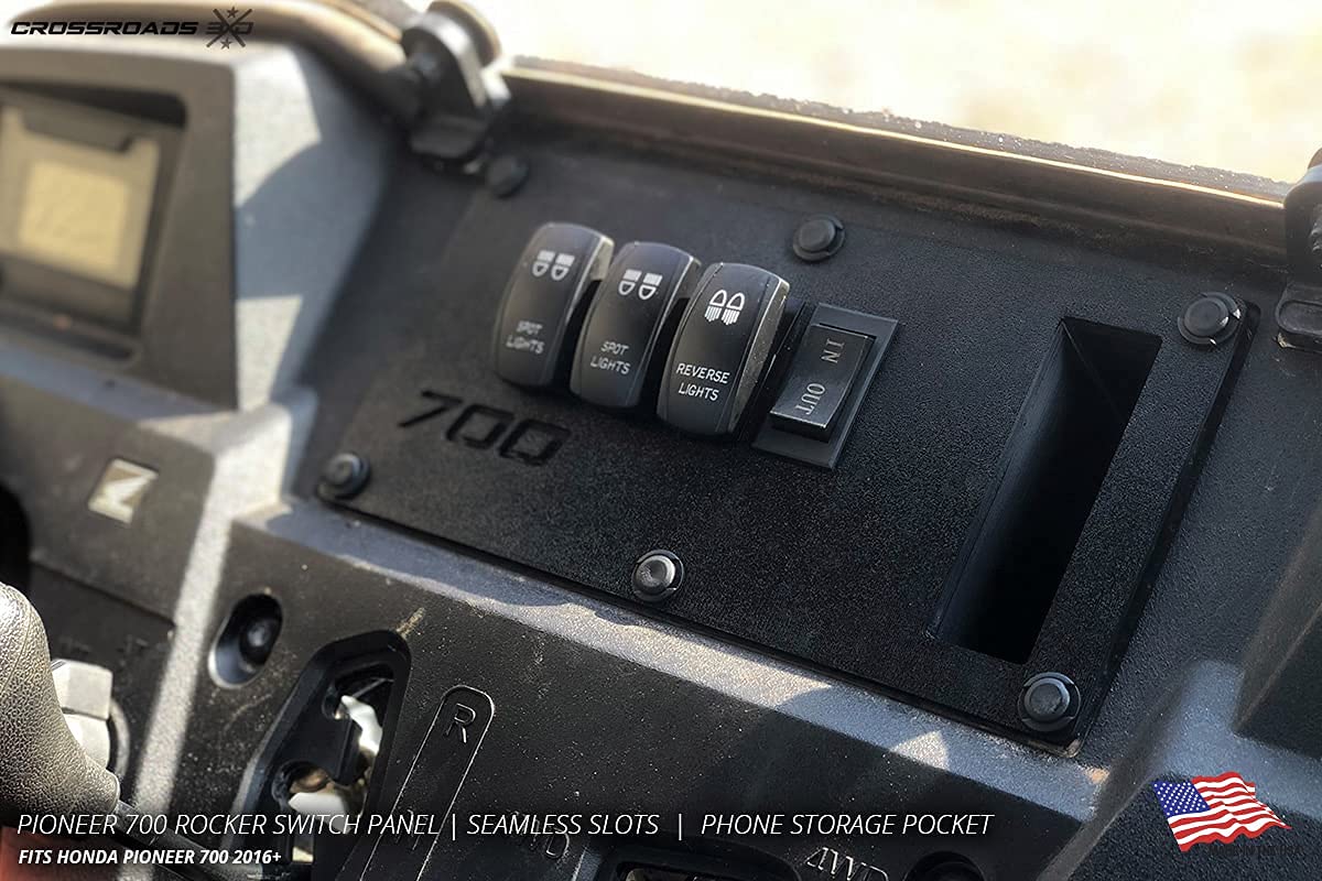 5+2 Rocker Switch Panel with Phone Storage Pocket for Honda Pioneer 700 2016-2022 / Quick and Easy Installation/Factory Appearance