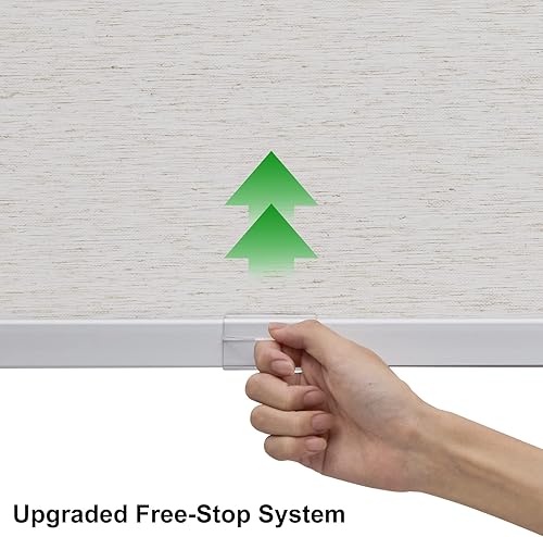 Miniatura 4 de Free-Stop - Persianas sin cordones con cenefa, tejido natural, persianas enrollables con filtro de luz para el hogar, persianas enrollables para