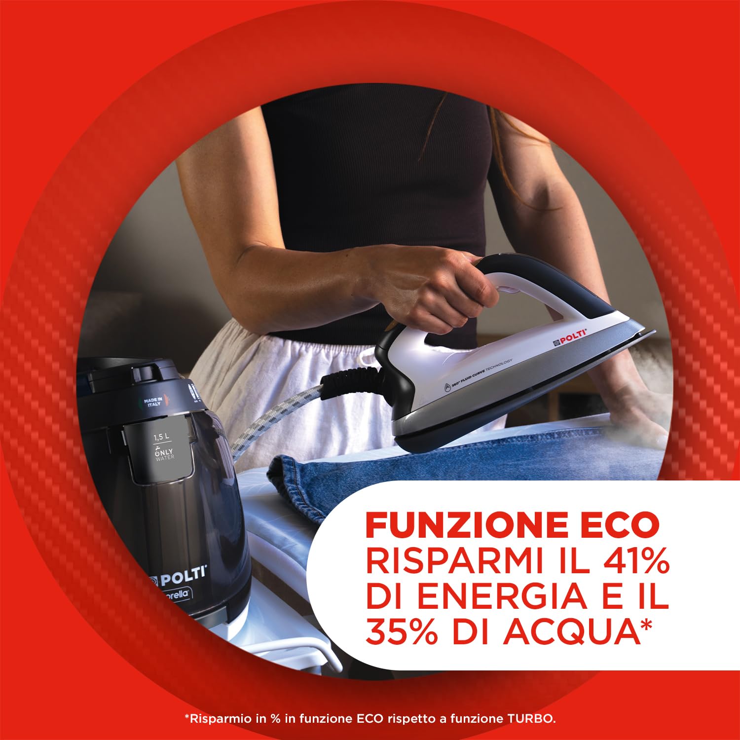 Polti La Vaporella XT125C, Ferro da Stiro a Vapore con Caldaia | Pressione 8 Bar, Autonomia Illimitata, Potenza 2630 W, Funzione ECO, Serbatoio 1,5 l, Colpo di Vapore 600 g, Nero e Viola