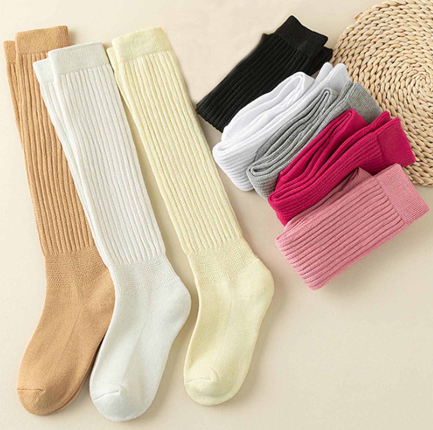 ANCHOVY Women's Slouch Socks,Slouch Socks Women Thigh High Boot Socks Soft Scrunch Stacked High Long Socks Size 5-11#C901 - Image 7