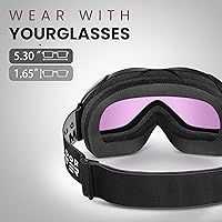 Vista 4 de OutdoorMaster OTG Gafas de esquí – Gafas sobre lentes para esquí y snowboard para hombres, mujeres y jóvenes – 100% de protección UV