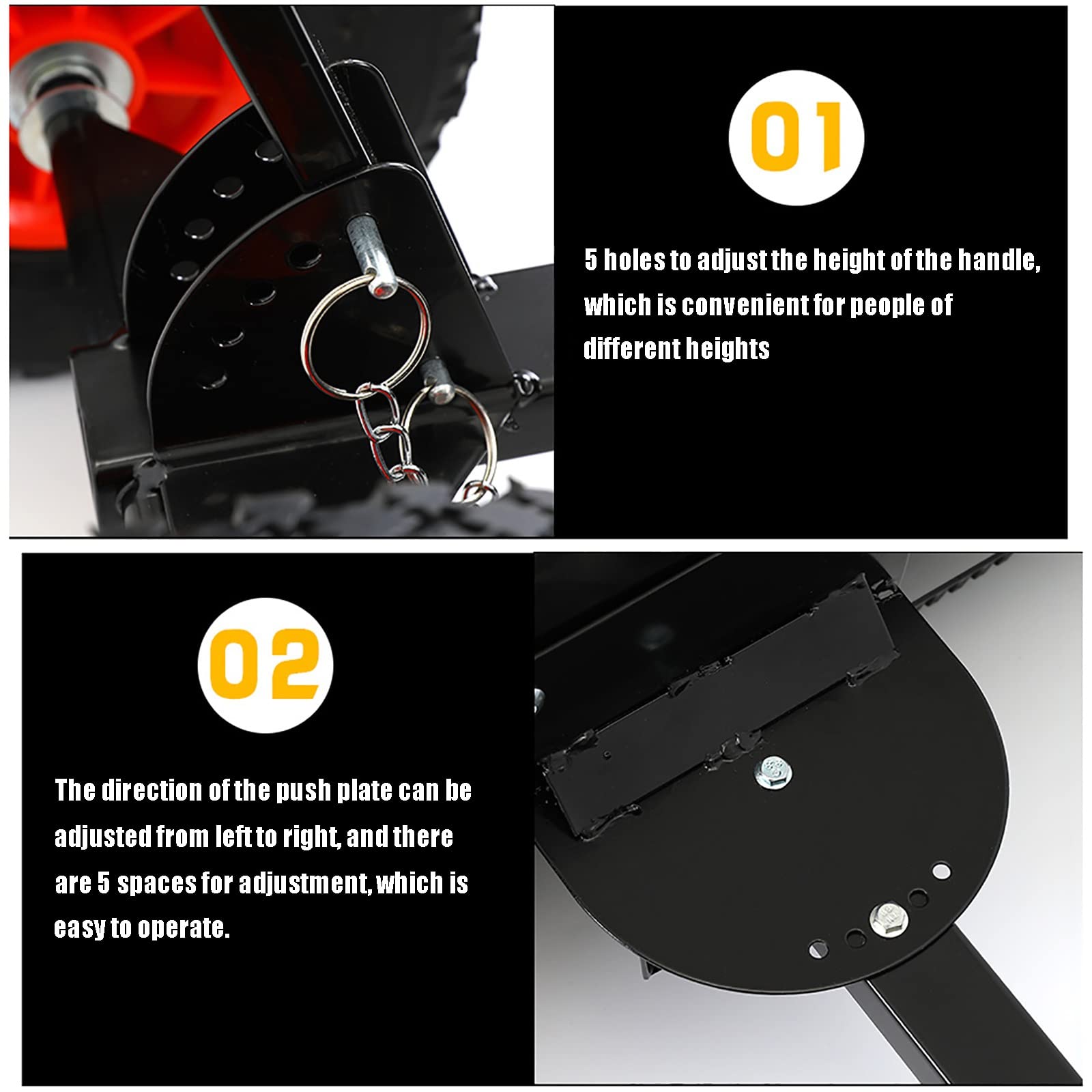 Palas para nieve Pala para quitar nieve de acero blanco con empuñadura en T, empuñadura para quitar nieve con altura ajustable, utilizada para quitar nieve en caminos de invierno, para pasarelas, ac