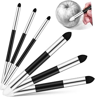 HAKIDZEL 6 Pcs Blending Pen with Soft Sponge Tips for Sketching Drawing and Painting Multi-Purpose Blending Stumps for Erasing Correcting and Adding Depth Comfortable Art Tools for Artists