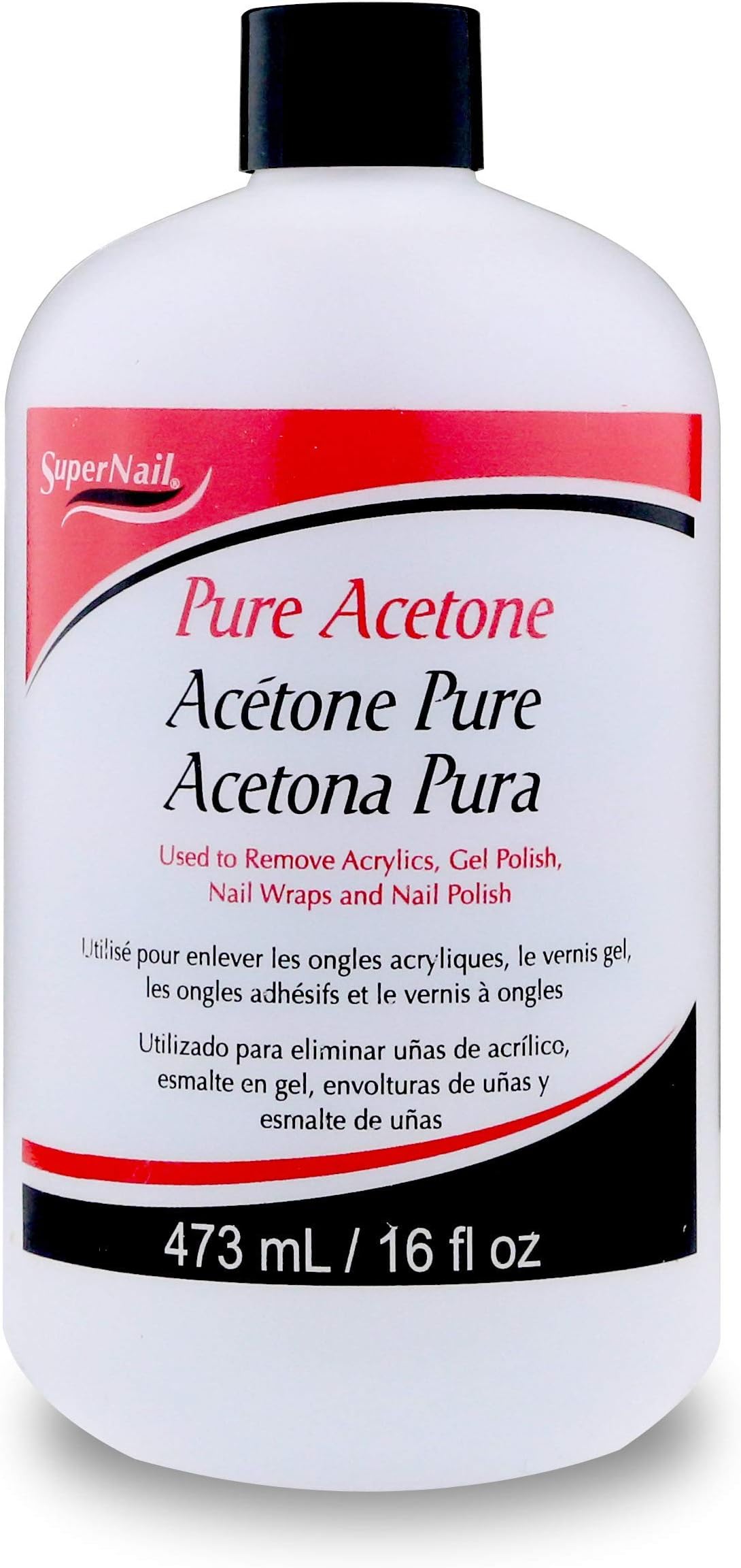 SuperNail Super Nail Pure Acetone, AS SHOWN 16 Fl Oz