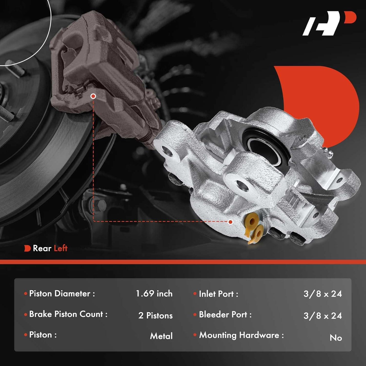 A-Premium Disc Brake Caliper Assembly Compatible with Select Jaguar Models - XJ12 1974-1979, XJ6 1974-1987, XJS 1976-1994, XKE 1974, Vanden Plas 1982-1987 - Rear Left Driver Side