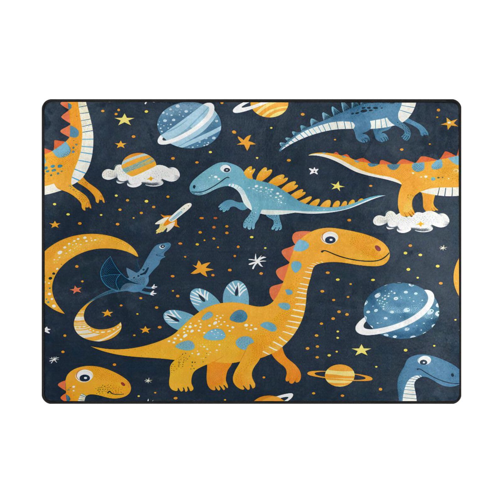 Grand tapis contemporain 203x147cm espace dinosaure