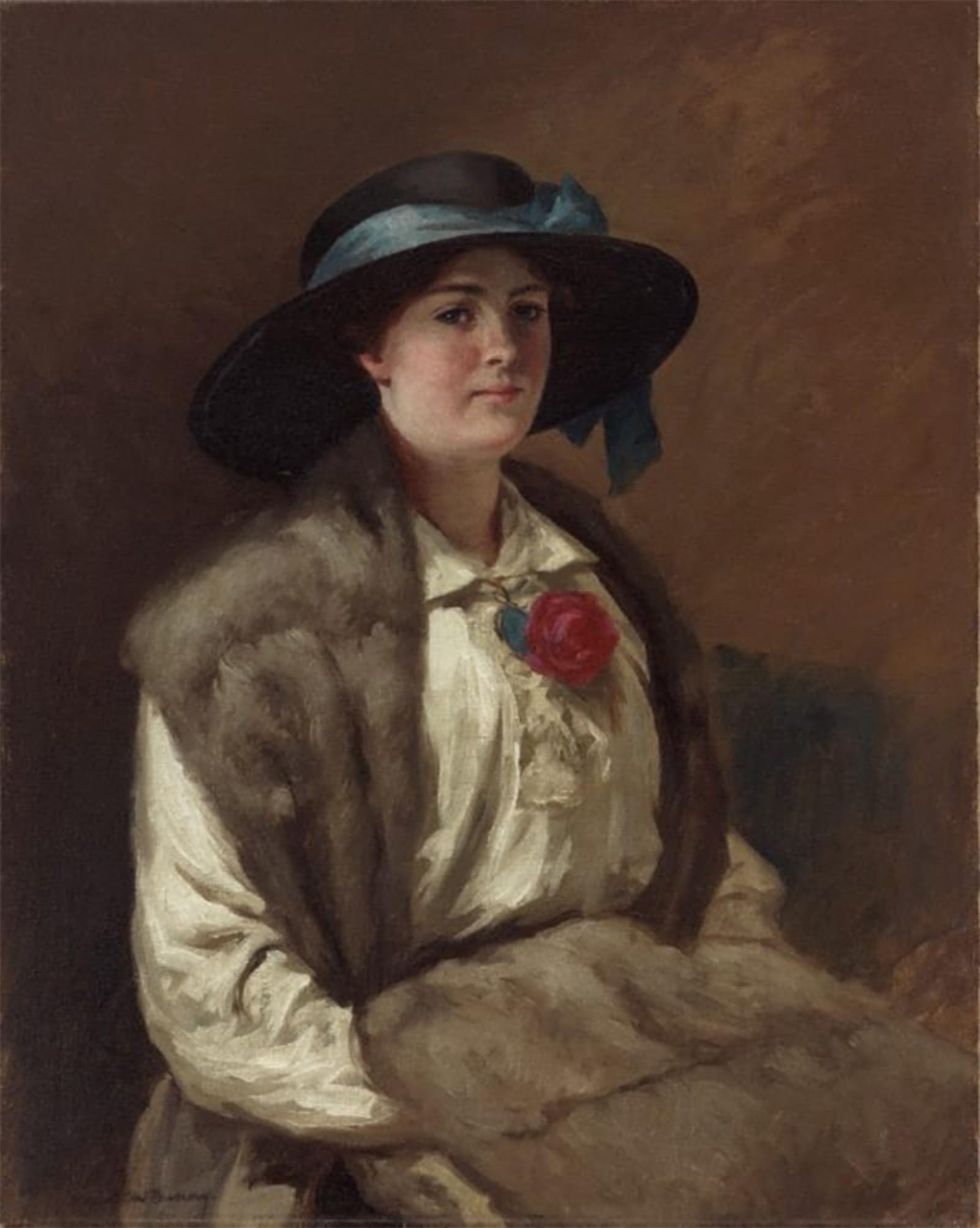 ARTXLXXBN Famous Art Print Poster Vintage Wall Art Portrait of Miss Hilary Mackinnon by Rupert Charles Wulsten Bunny Canvas Art Poster for Home Decor 60x90cm