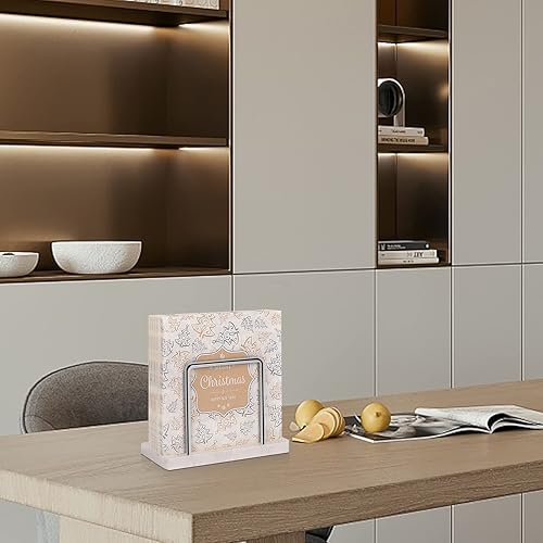 Vista 7 de Livabber Servilletero, almacenamiento de servilletas de metal, moderno dispensador de papel de seda independiente para mesa y encimera de cocina