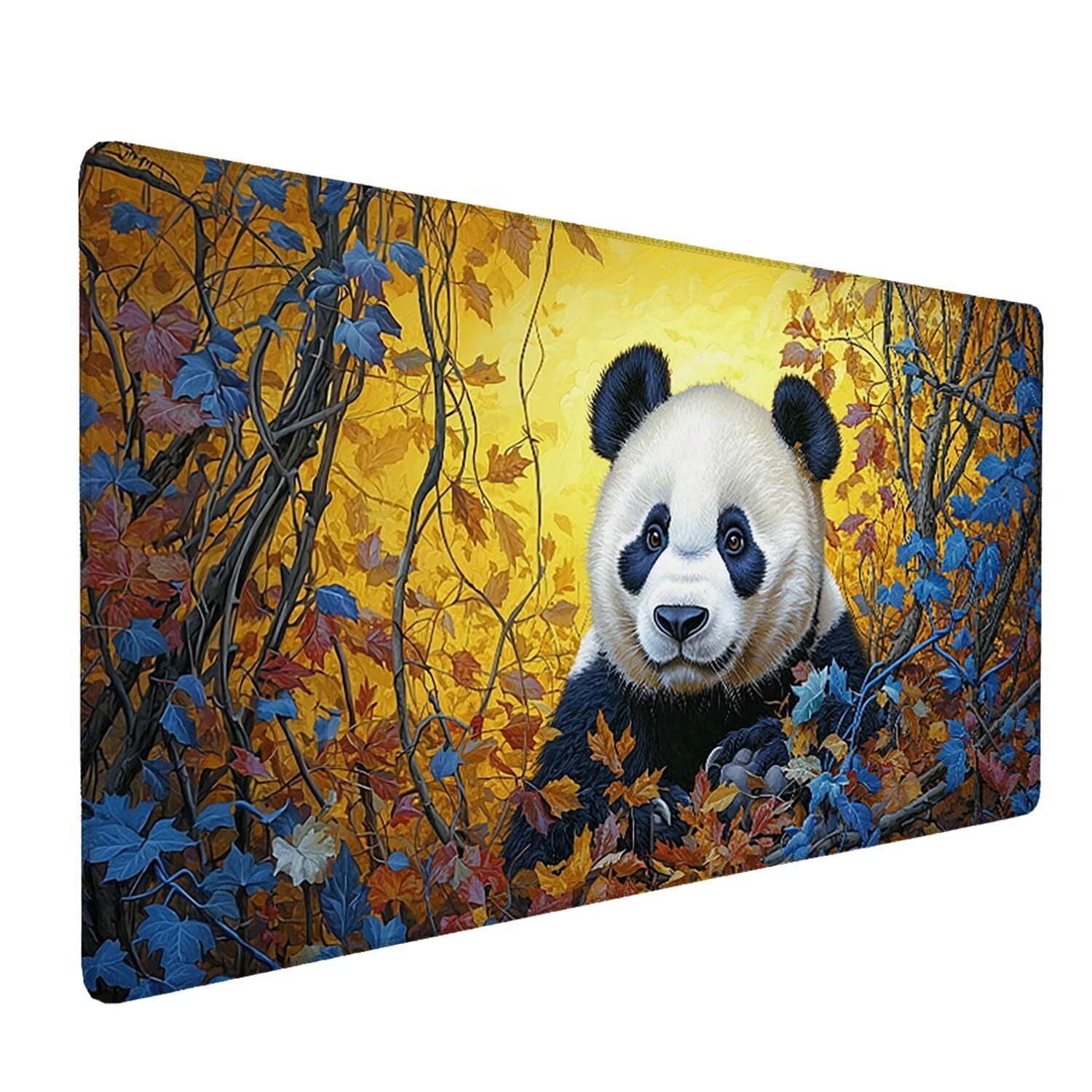 Gaming Mauspad 1200 x 600 mm XXL Gaming Mousepad Verlängertes Großes Mauspad Schreibtischauflage, Genähte Kanten Mousepad, Rutschfeste Gummibasis,Schreibtisch Schutz für Home Office (Tiere Panda) Z237