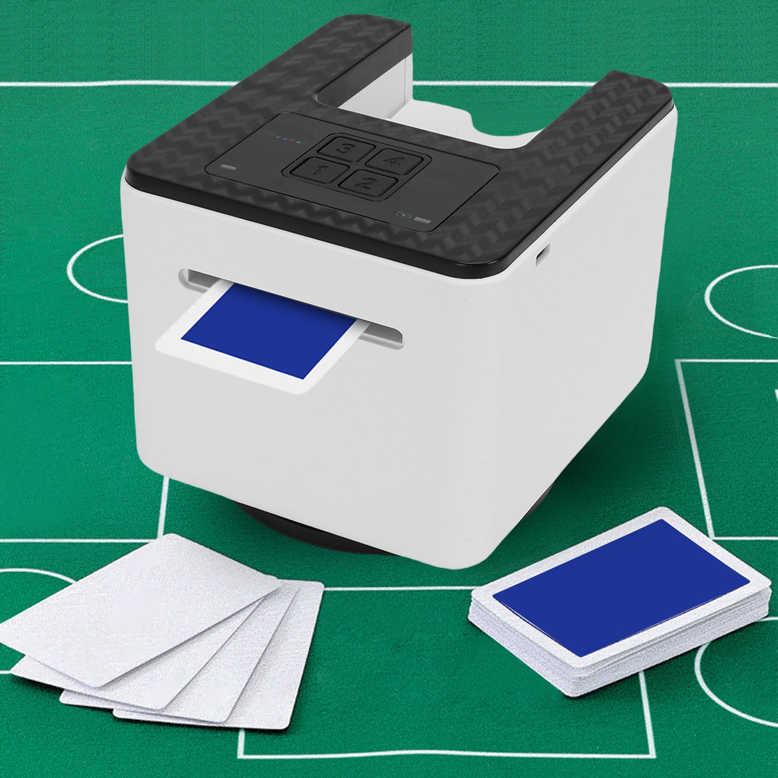 Asixxsix Mescolatore e Mazziere di Carte Automatico, Mescolatore e Distributore Elettrico 2 in 1 con Rotazione di 180 o 360 Gradi Motore a Basso Rumore per Giochi di Carte Poker