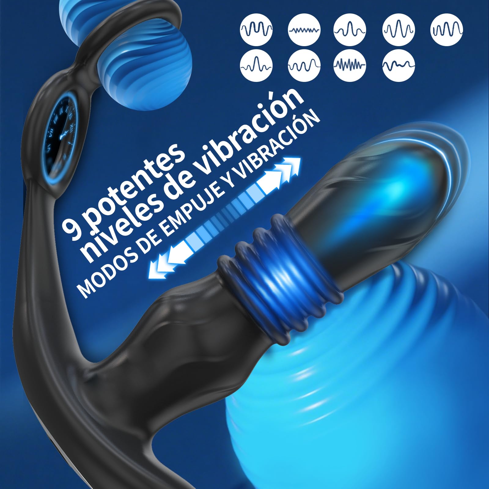 Estimulador Prostata Juguetes Sexuales Hombre con Plug Anal Anillo Vibrador Mando Distancia Consoladores.. Para Hombre con Vibración App Cock Ring Vibradorador Dildo Anal 9 Modo Telescópicos Vibración