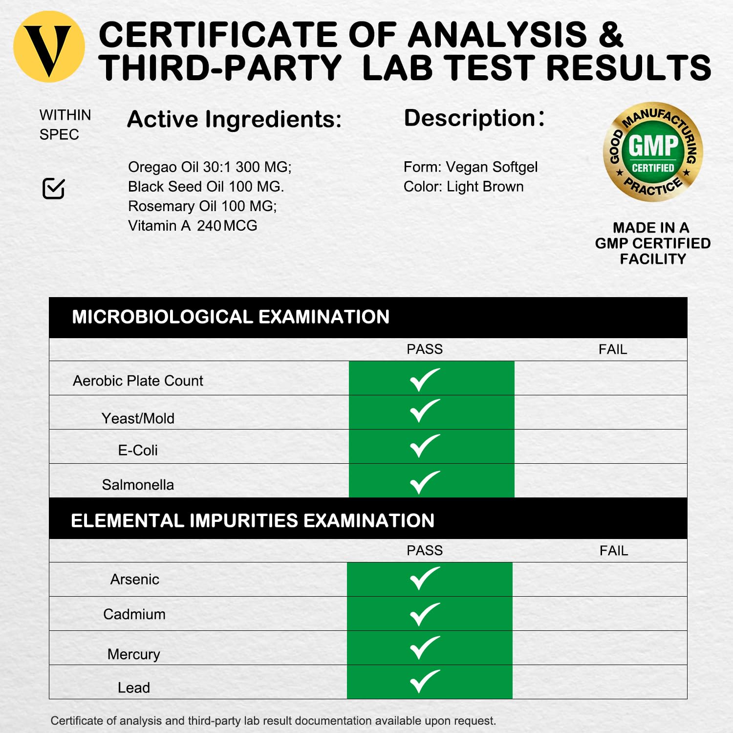 Oil of Oregano Vegan Softgels, Oregano Oil with Black Seed Oil, 120 Ct — Amazon image 6