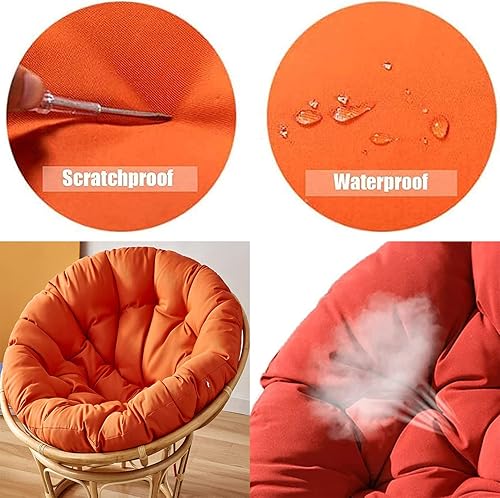 Miniatura 2 de YWBXSHKD Almohadillas colgantes para silla de hamaca de huevo de 236 x 236in cojín redondo para silla Papasan solo cojín suave cómodo transpirable