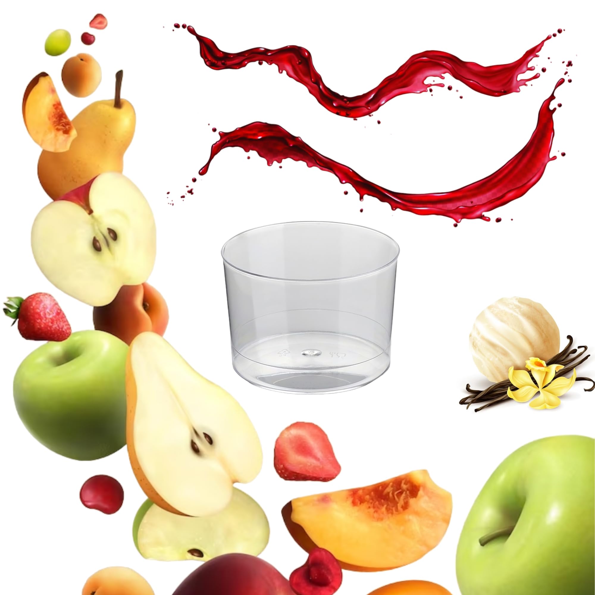 ACESA - Vasos de Plástico Vino Chikito | Pack 480 Unidades | 220 ml | Perfectos para Vino, Cerveza, Aperitivos y Postres