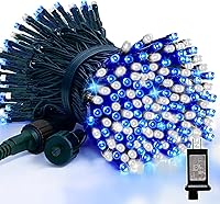 Vista 24 de LAMPHOME - Cadena de luces decorativas navideñas de 33 pies, 100 luces LED de alambre verde, luces de hadas estrelladas enchufables, 16 modos