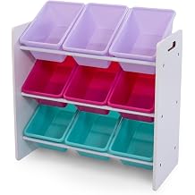 Humble Crew Kids Toy Organizer with 9 Bins, 3 Tier Storage for Playroom
