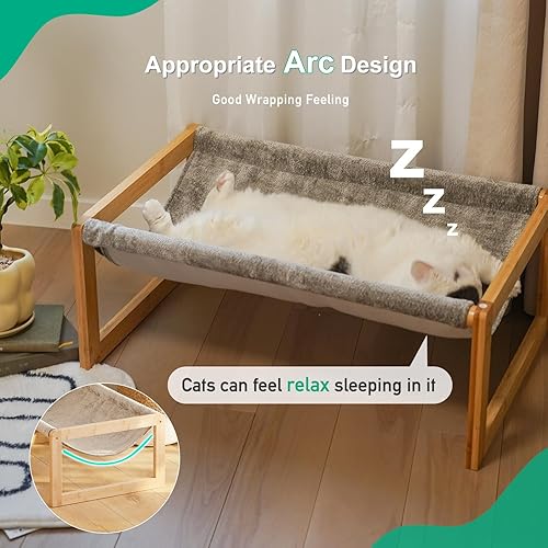 Miniatura 4 de Cama elevada para gatos, hamaca grande para exteriores, muebles de mascotas de 25 x 16.5 pulgadas para gatitos, cachorros, conejos, conejitos y