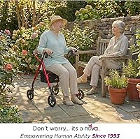 Vista 3 de NOVA Star 8 - Andador bariátrico resistente, asiento acolchado grande, capacidad de 450 libras, ruedas resistentes todo terreno de 8 pulgadas