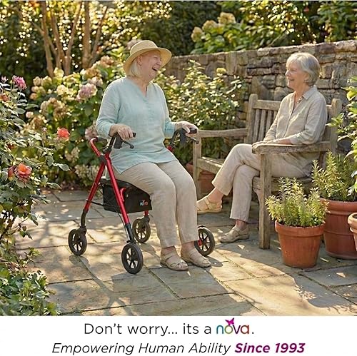 Miniatura 3 de NOVA Star 8 - Andador bariátrico resistente, asiento acolchado grande, capacidad de 450 libras, ruedas resistentes todo terreno de 8 pulgadas