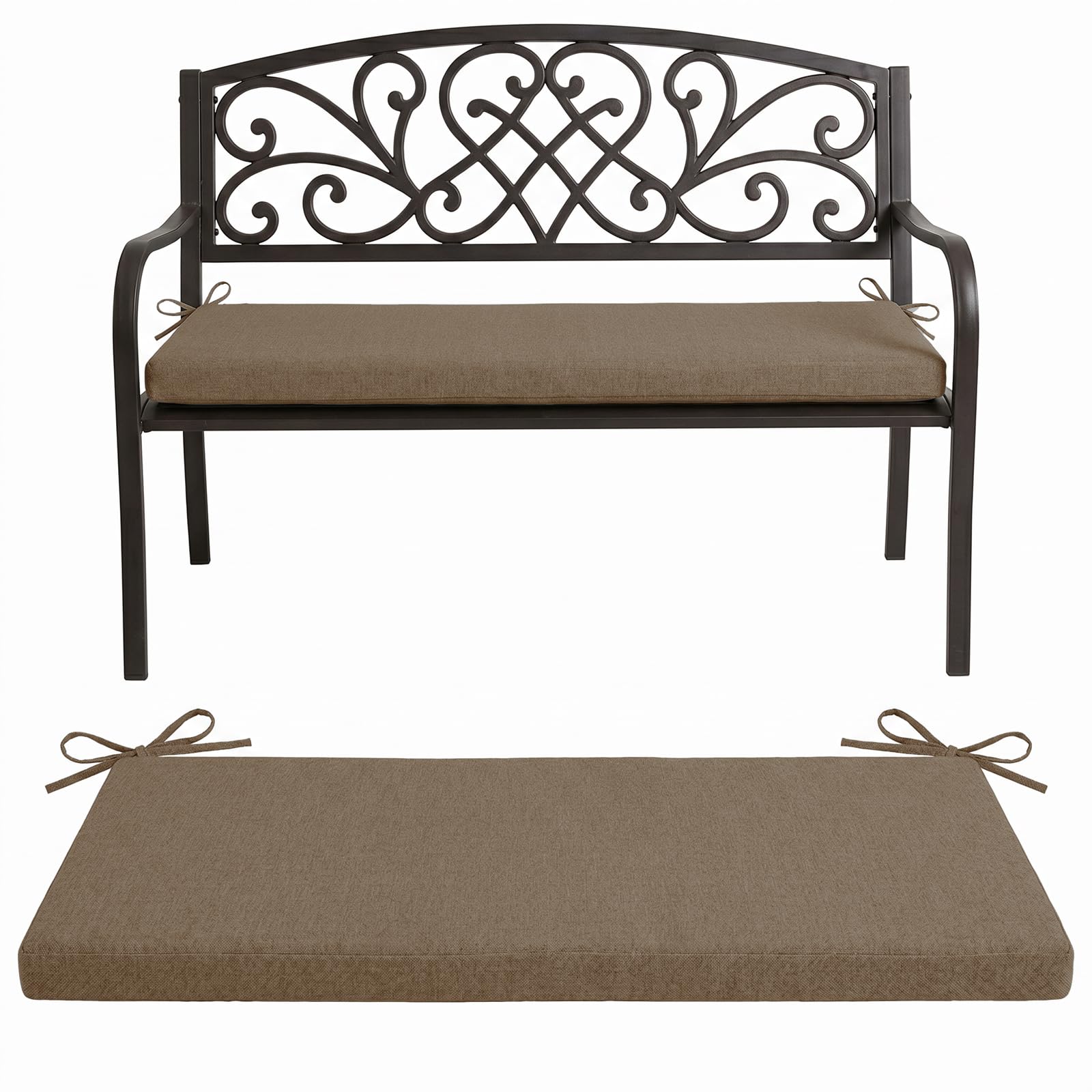 AZMAHT Bench Cushion Linen Cover 2/3 Seater, Thick Memory Foam Seat Pad, Washable And Removable, Anti-Slip Design For Indoor Outdoor Garden Or Dining,N06,40x40x3cm