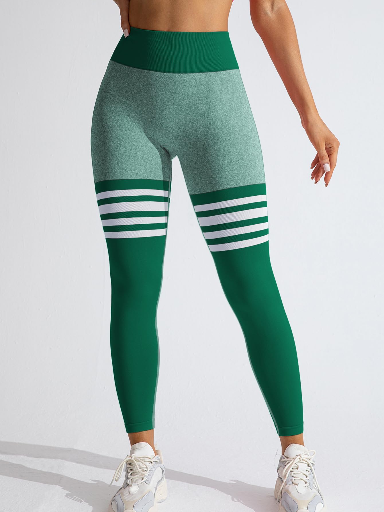 JXpxbao V-Taille Streifen Leggings Für Damen Hohe Taille Nahtlose Booty Für Yoga Workout