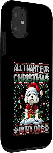 Miniatura 3 de Maltese Christmas Tree Lights Decorations Dog Lover Xmas Case for iPhone 11