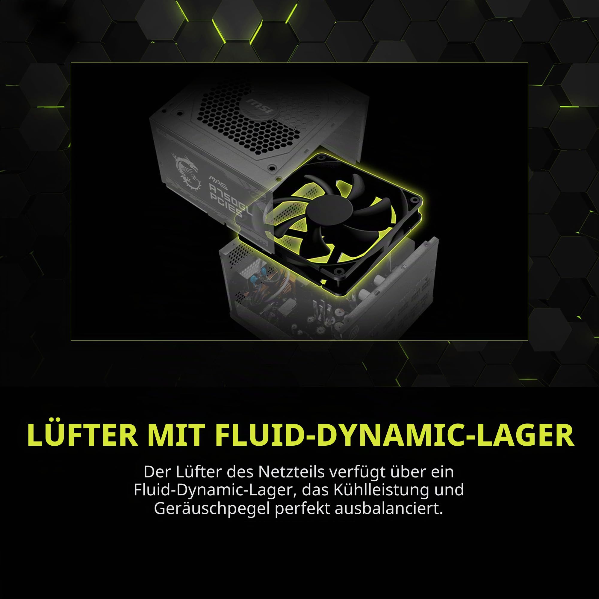 MSI MAG 750W Netzteil 80 Plus Gold – Natives 16-poliges Steckerdesign – vollständiges modulares Design – 7 Jahre Garantie – industrieller Schutz mit OVP, OCP, OPP, OTP, SCP, UVP [MAG A750GL PCIE5]