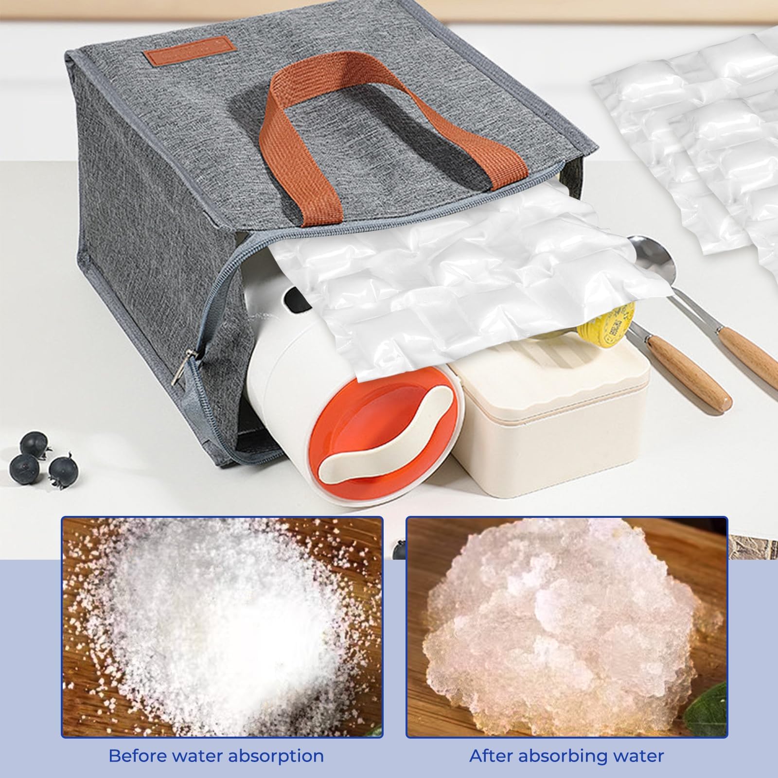 Paquete de 10 paquetes de hielo autoabsorbentes, hojas de hielo para enfriadores, bolsa de hielo seco reutilizable, bolsa de almuerzo para congelador, hojas flexibles de bolsa de hielo, hojas de