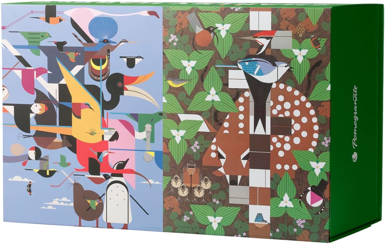 Pomegranate 120-Piece Charley Harper Jigsaw Puzzle for Adults & Families, Double-Sided Mini Set of 4, Matte Finish, Snug Fit