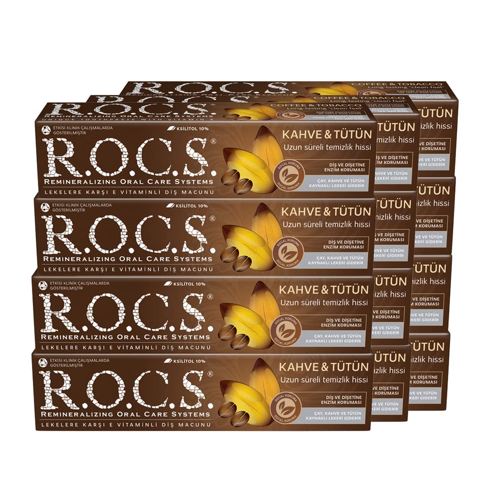 R.O.C.S. Kahve, Tütün Leke Karşıtı Diş Macunu, 12'li Paket