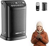 4 em 1 Ventilador de Ar Frio e Aquecedor,Termostato 10°C a 30°C, Oscilação 70° Timer 12h Controle Remoto, Aquecedor Cerâmico PTC, Proteção térmica, Pequeno para Quarto Escritório (127V)