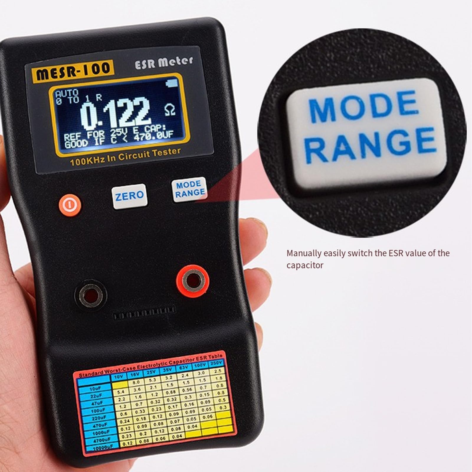 Comando Misuratore sedimentazione del condensatore Dispositivo a basso potenziale nel circuito con tabella riferimento pubblicata per strumento analitico elettronico Tester del