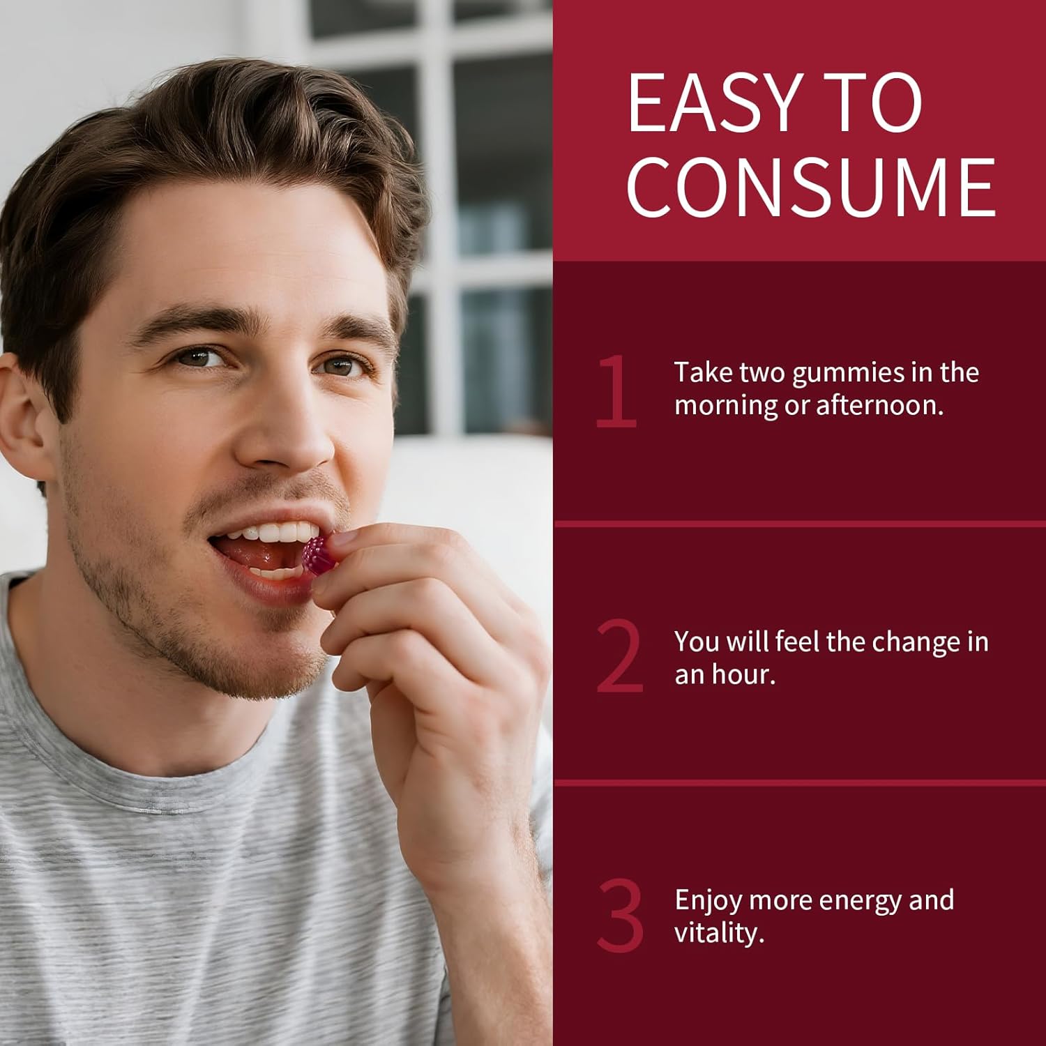 M inch Beet Root Gummies, Blood* Pressure Support & Nitric Oxide Booster, 8-in-1 Wellness Formula with Grape Seed, Coq10, Folic Acid, Vitamin C, B3 & B12, Sugar Free, Vegan, Pomegranate Flavor, 2 Pack - Image 6