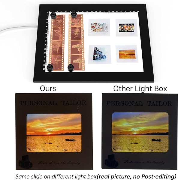 Magnetisch Diascanner Ultradünner Dimmbar LED Leuchtplatte- 21 x 15 Zentimeter-5600K - Hintergrundbeleuchtung zum Umwandeln von 35mm Dia und Negativ in digitales Bild - 4