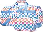 Bosidu Sports Gym Bag for Women, Travel Duffle Bag with Shoe Compartment and Wet Pocket, Lightweight Weekender Overnight Bag Fitness Workout Bags with Toiletry Bag