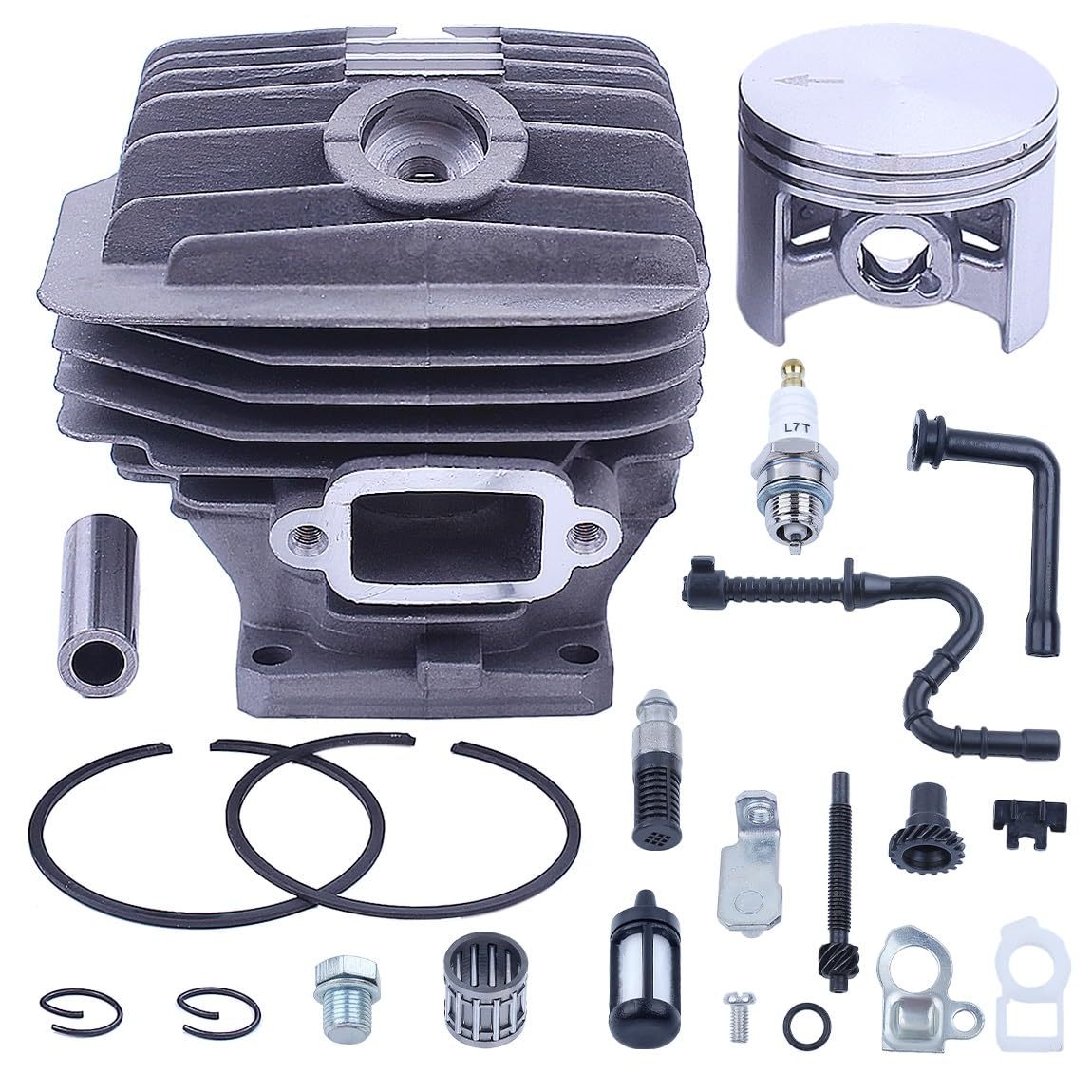 Kit de pistón de Cilindro de 52mm for Stihl MS460 046, ajustador de Cadena de línea de Filtro de Aceite Combustible, Accesorios de Motor de Motosierra de 2 Tiempos [Reemplazo]