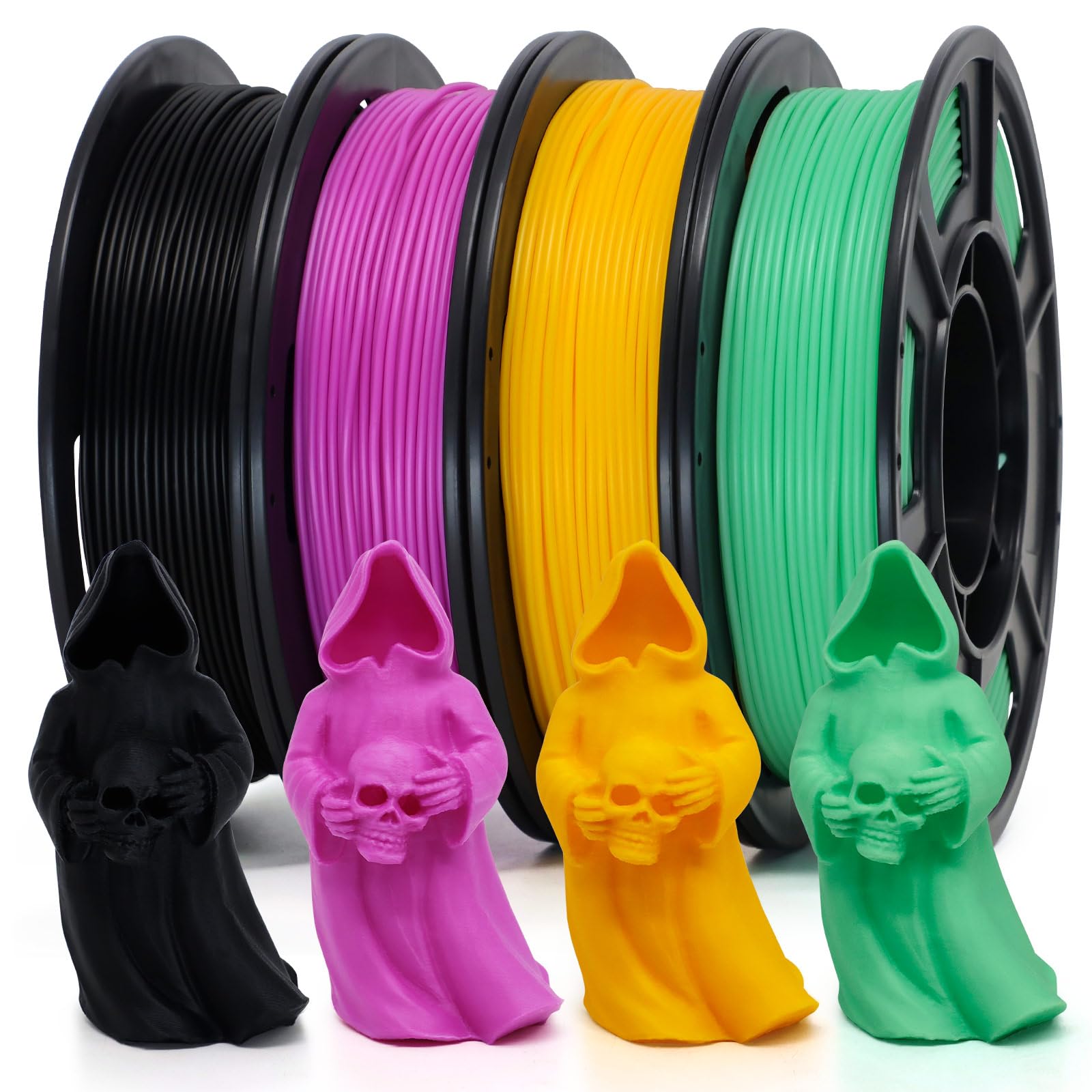 Matte TPU Filament 1.75mm, 4×250g Multi-Color Set – Shore 95A Flexible TPU, Low-Gloss Matte Finish, Minimal Layer Lines, Rigid Matte Spool, for Phone Cases, Wearables &amp; Functional Parts