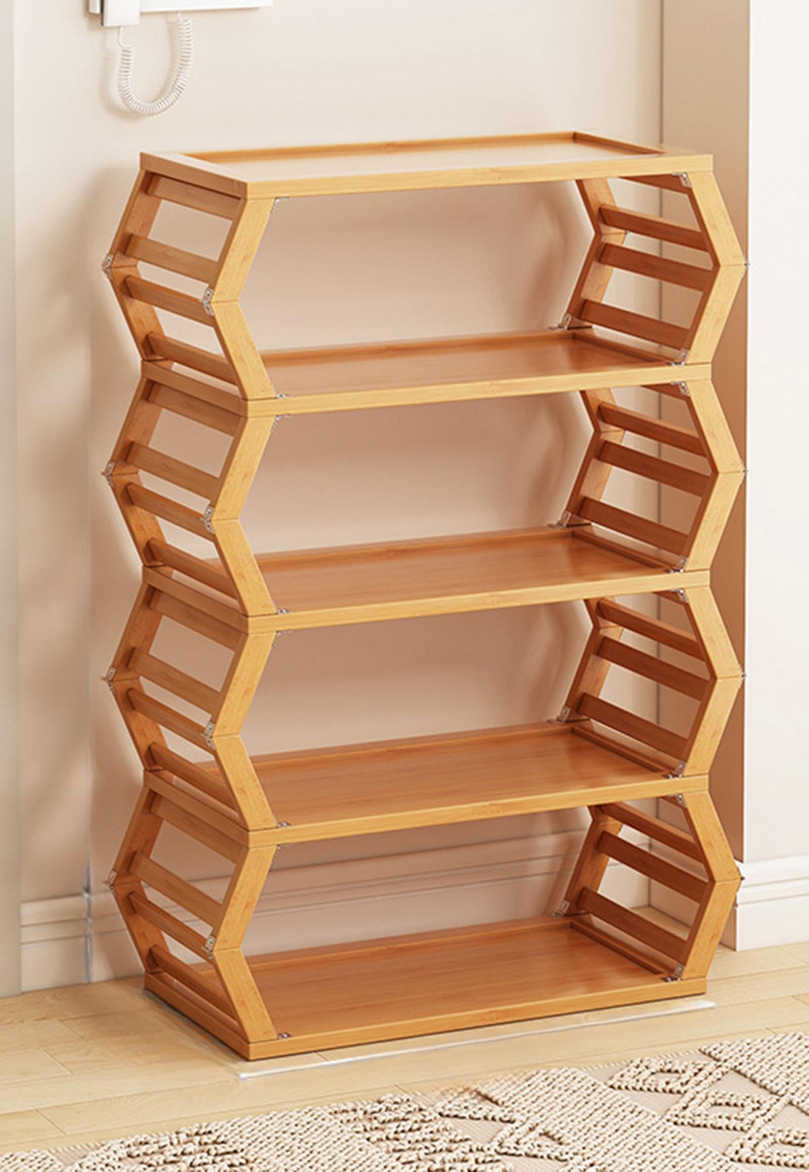 Étagère à chaussures en bambou 49x22,5x88 cm pour petits espaces