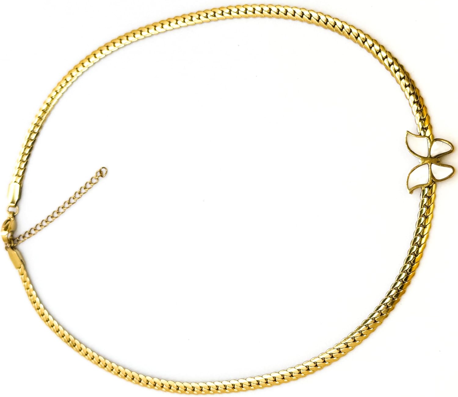 18K Gold Plated Butterfly Necklace for Women, Dainty Opal Pendant, 16" Chain + 2" Extender Adjustable 16-18", Hypoallergenic Stainless Steel - Image 3