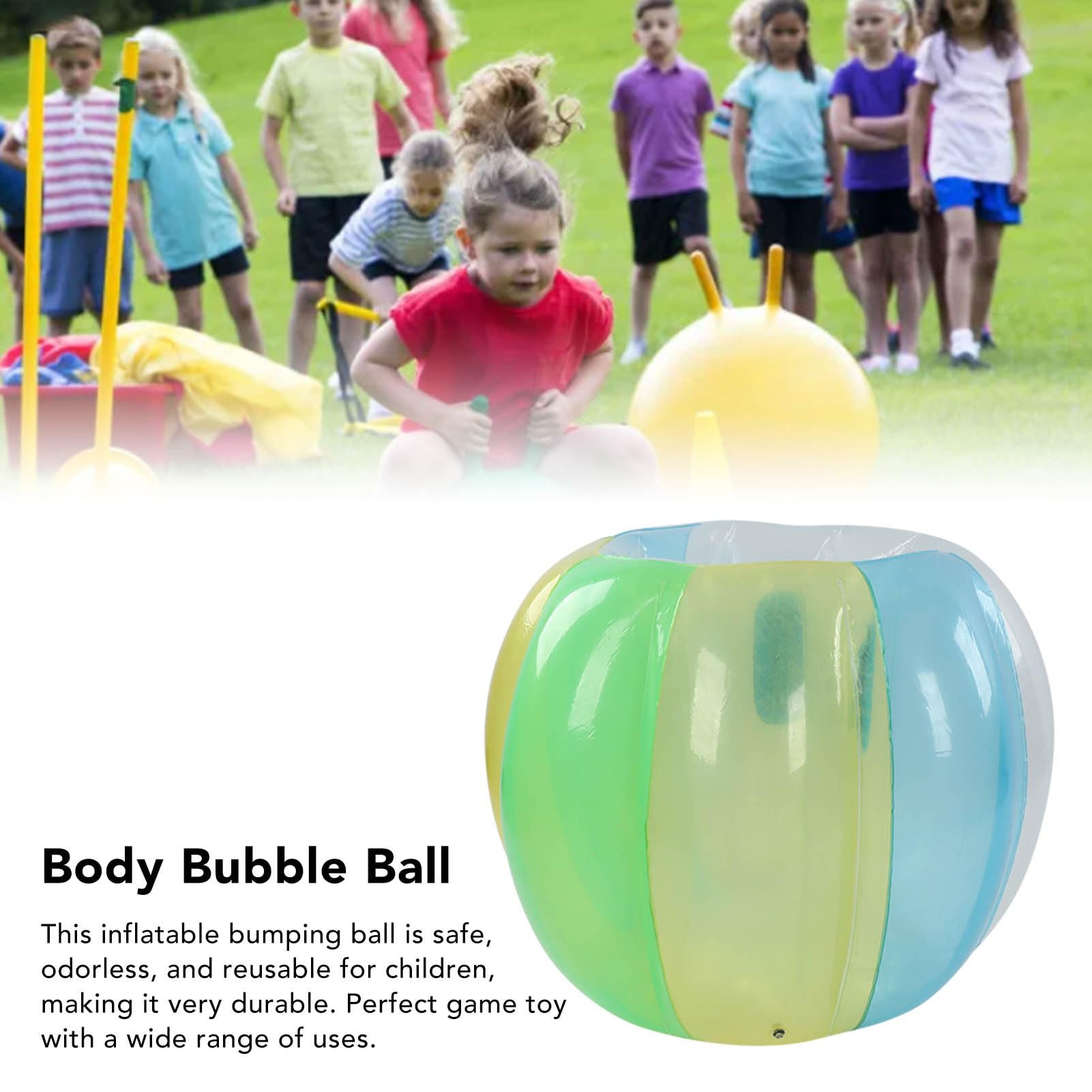 Palla Gonfiabile Bumping Gioca a Palla per Bambini Palla Paraurti Palla Collisione Kid Gonfia Corpo 90X75Cm Kid Bambini Bambino per Pom Ball per per Pom Pom