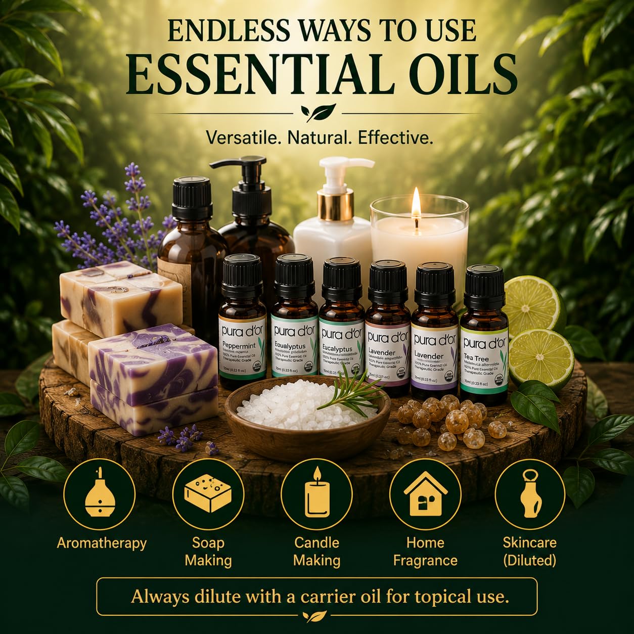 PURA D'OR Organic Sweet16 Essential Oils Aromatherapy Box Set, 10mL x16 Product Image 4
