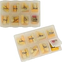 Vista 9 de Made Easy Kit Estuche para Píldoras - Organizador Semanal de Medicamentos con Caja Removible de Siete Días para Vitaminas y Suplementos - Neopreno