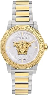 Relojes de lujo para mujer de la colección Medusa Deco con pulsera y caja de dos tonos con esfera blanca