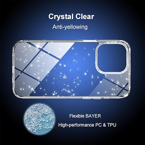 Vista 135 de TENOC Funda para teléfono compatible con iPhone 13 Pro Max, funda transparente a prueba de golpes protectora delgada para 6.7 pulgadas