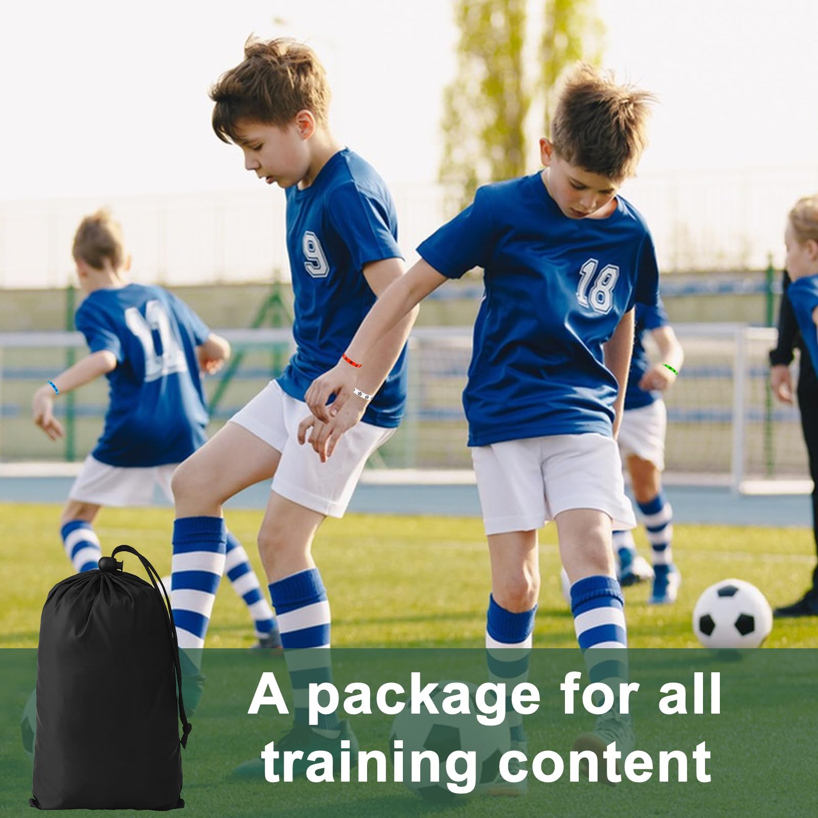 Fussball Trainingsset, Koordinationsleiter 6m, 20 Hütchen | Widerstandsschirm inklusive — für Technik und Kondition, Sport Geschenk für Jungen, Trainingshilfe mit Zubehör