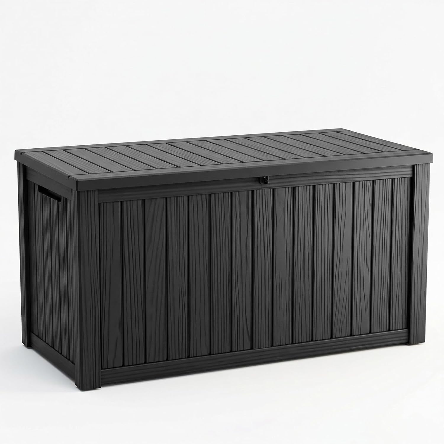 35 Gallon Lockable Outdoor Storage Box – Waterproof Resin Deck Box with Lid, Weatherproof Bin for Patio Furniture, Pool Supplies & Garden Tools (Black)